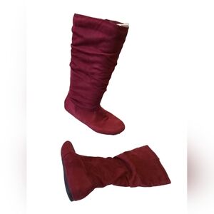 Forever 21 Boots Faux Velvet Slouch Flat Heel Women's Size‎ 7.5